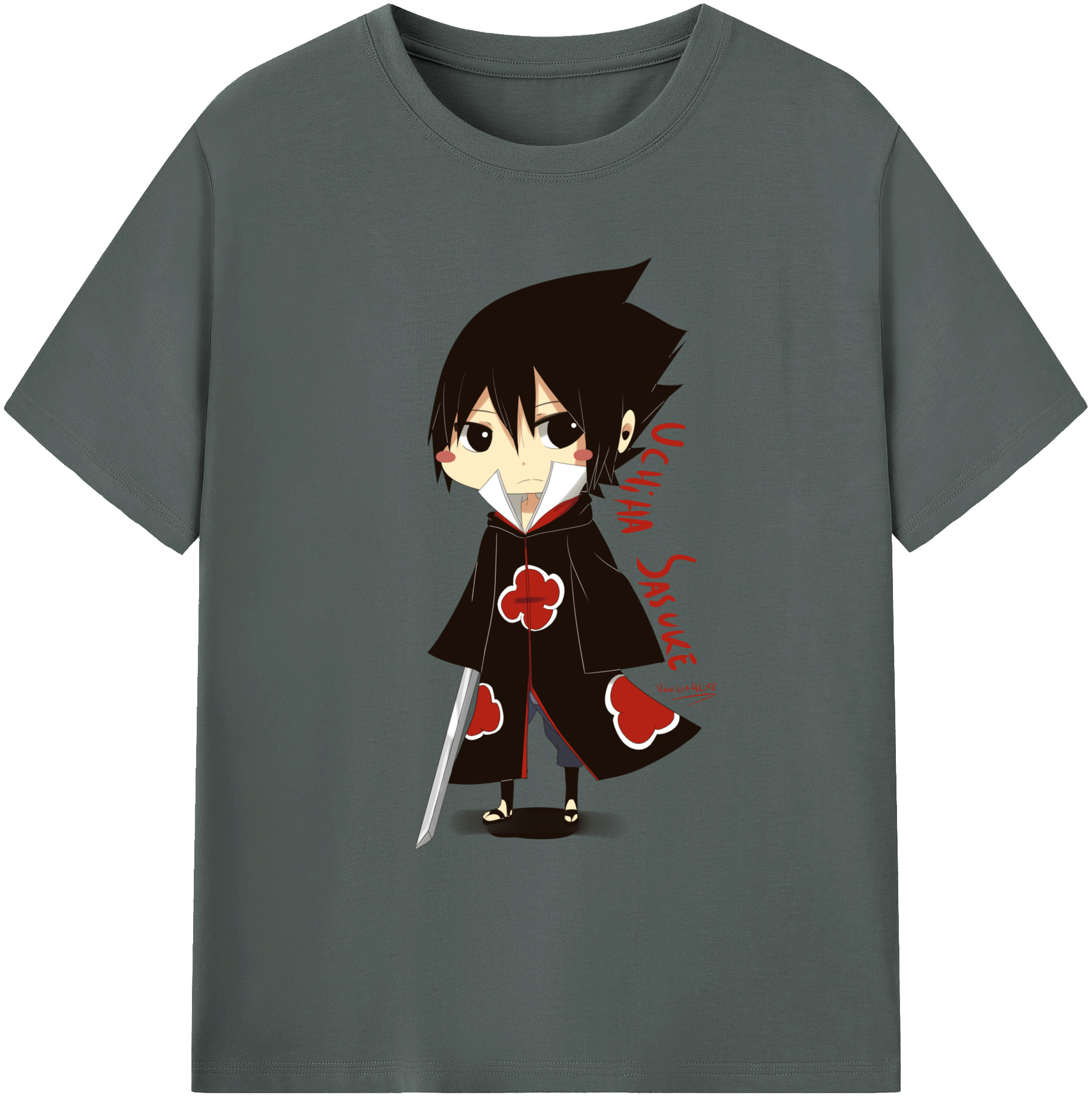 （画像用） NARUTO -ナルト- うちは サスケ Uchiha Sasuke 綿100％ メンズ半袖Tシャツ｜肌触りやわらか＆通気性